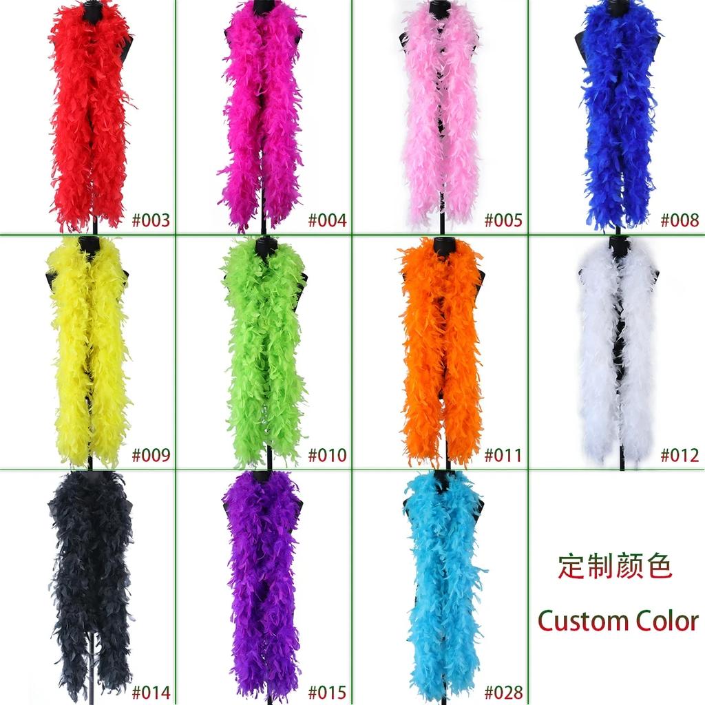 DIY 2 Yards Zweifarbige Truthahnfeder Boa Schal Schal 130g Marabutfedern für Hochzeitsfeier Kostüm Nähen Dekor Zubehör