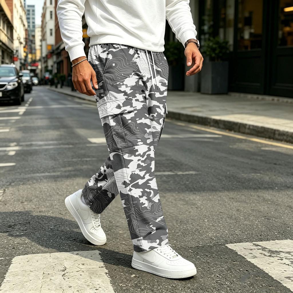 Men's Casual Straight Leg Drawstring Jogger Pants for Commuting and Workout