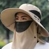 Windproof Neck Flap Bucket Hat Cooling Fan Hat for 3.7 V 500 mAh Lithium Battery Outdoor