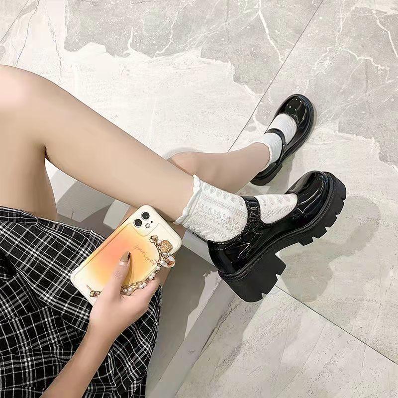FiveFive Femmes Printemps Plateforme Appartements Décontractés Oxford Mocassins Fond Épais Dames Compensées Lolita Chaussures Mary Jane Femmes Mocassins