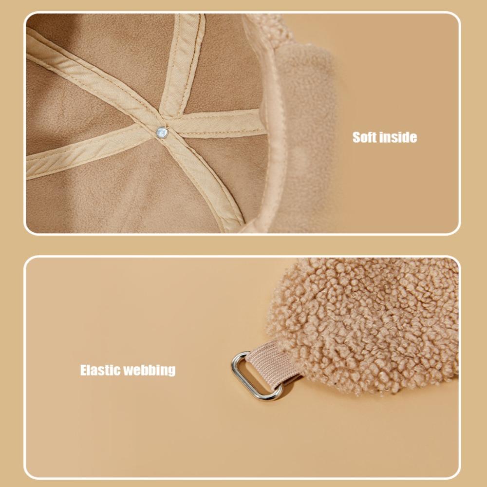 Lamb Fleece Earflap Cap Ear Protection Warm Peaked Hat New Bomber Hats  men and women