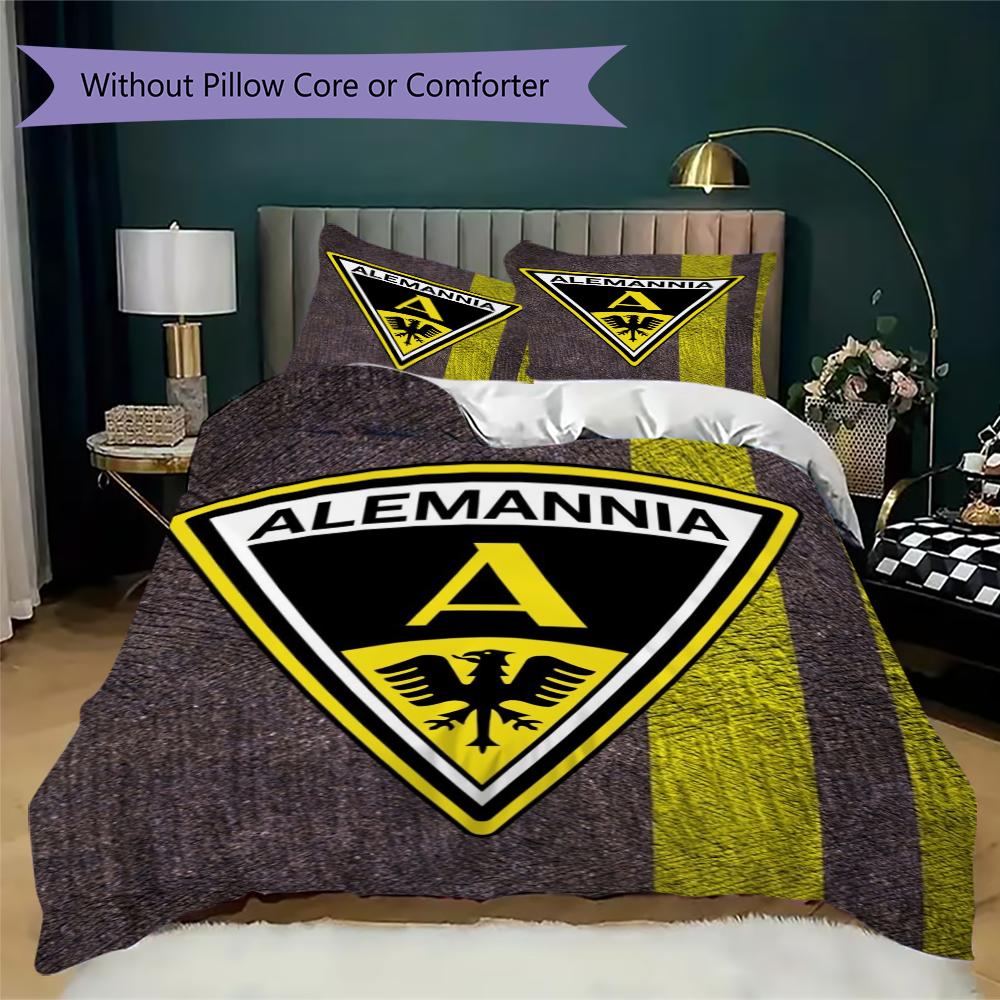 Alemannia Aachen Pattern Bedding,Quilt Set Quilt Cover Pillowcase Home Birthday Gift(1 * duvet cover + 2 * pillowcase, without core)_lx