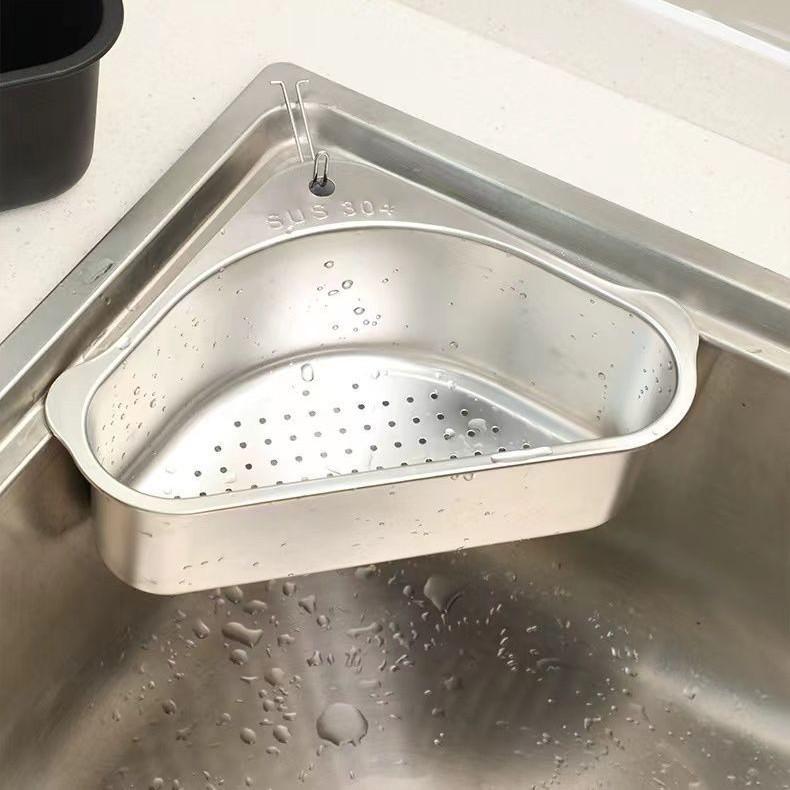 Triangle 304 Stainless Steel Sink Drain Basket - Universal Vegetable & Food Filter Net Gadget