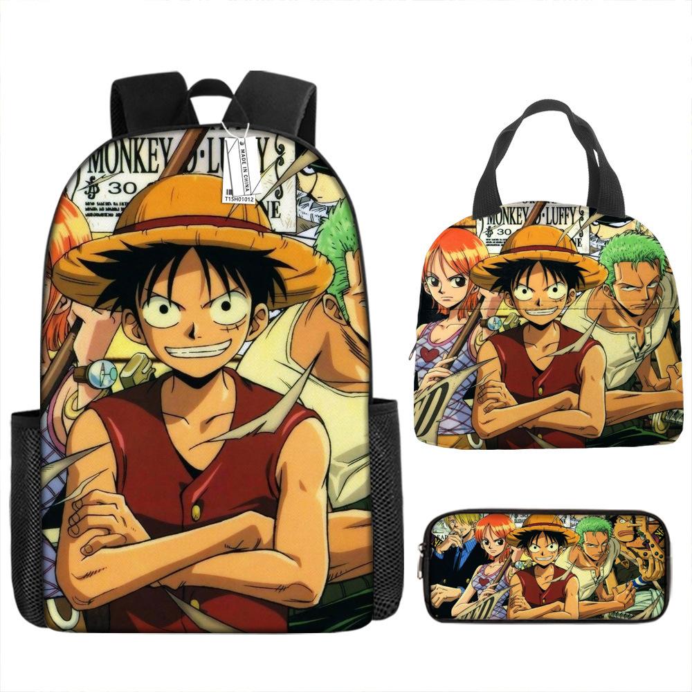 

ONE PIECE one piece шкільний рюкзак Рюкзак Луффі Учні початкової та середньої школи Рюкзак великої місткості Дитяча сумка для обіду pencil case