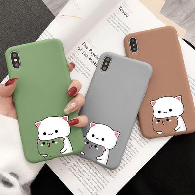 Cute Couple Cat Cover For Samsung Galaxy A50 A51 A52 A72 A10 A11 A12 A20 A30 A31 A32 A22 A40 A41 S9 S10 S20 FE S21 Plus TPU Case