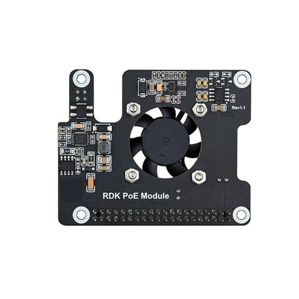 Black PCB PoE Expansion Board Set with Onboard Cooling Fan for RDK X5