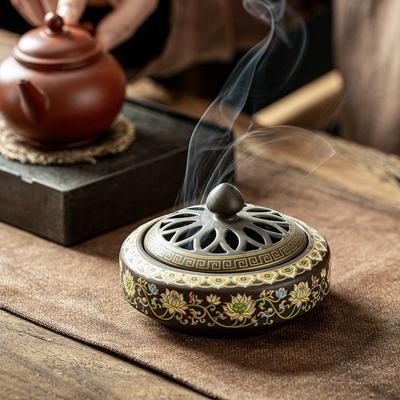 Räucherstäbchenhalter aus Keramik, Spulenkegel, Räucherstäbchen, buddhistische Wohnkultur, Teestube, Yoga-Raum, Schreibtisch-Ornamente, 8 Stile