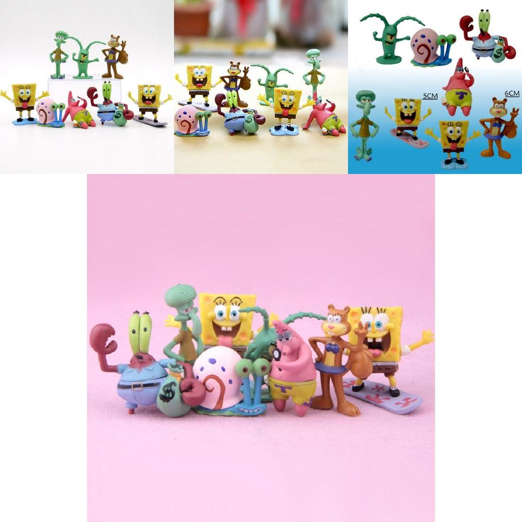 Premium 8-teiliges Spongebob Schwammkopf Patrick Star Thaddäus Tentakel PVC Figuren Set