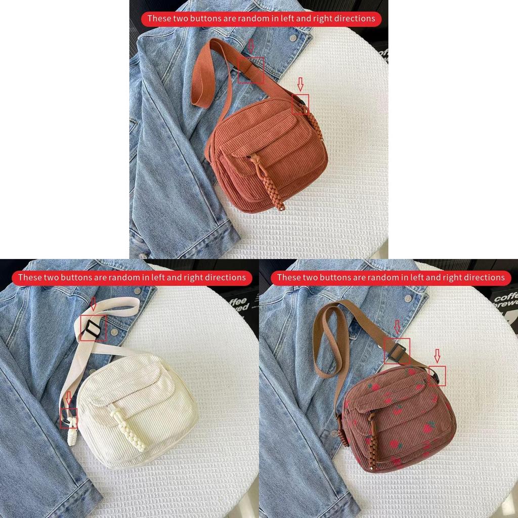 Youth Fashion Small Shoulder Bag With Hidden Zipper And Multicolor Cotton Material