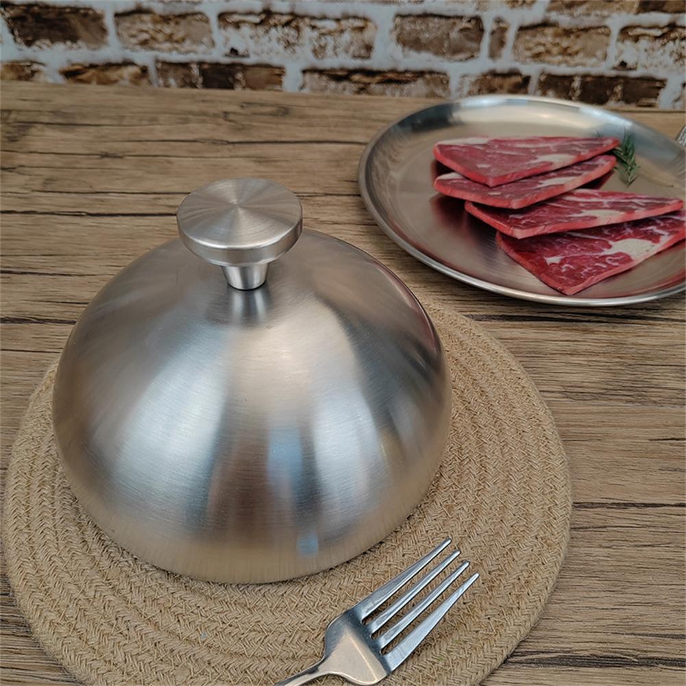 Metal Dome Cover for Food Made of Stainless Steel Designed To Maintain Heat and Guard Food from Bugs While Cooking or Serving