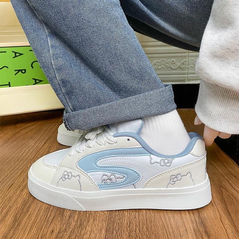 

Новые нишевые туфли для хлеба, женская универсальная повседневная обувь и ретро кеды 44 бежевый/синий