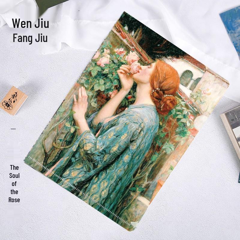 World-Famous Paintings L-Shaped A4 Folder - Monet & Van Gogh Art Design for Students and Office