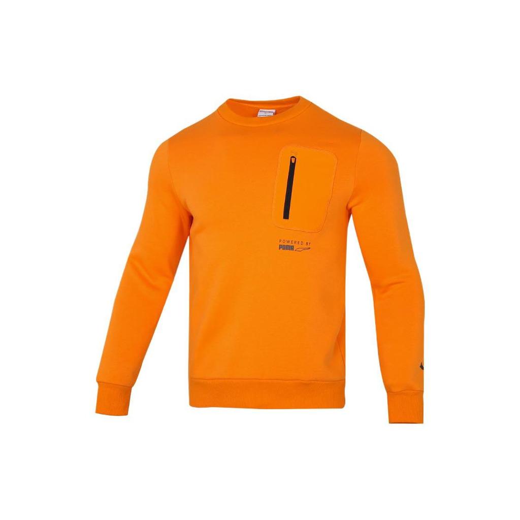 Puma Protec.t Crew Sweatshirt With Front Zip Pocket Men Sweatshirt Orange 534404-29