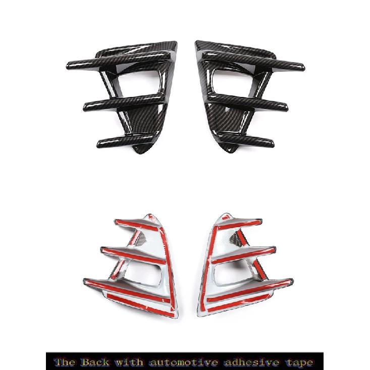 Für Toyota 86 GT86 2016-2020 Autoaufkleber Frontstoßstange Seitenbelüftung Spoiler Canard Abdeckungen Karbonfaser-Look Glänzendes Schwarz Zubehör
