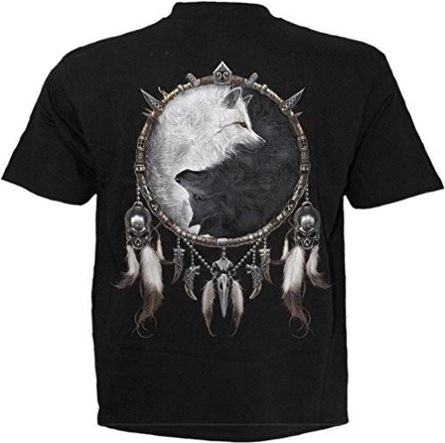 Spiral Wolf Chi (Unisex Black Short Sleeve Tshirts) Ex Large S