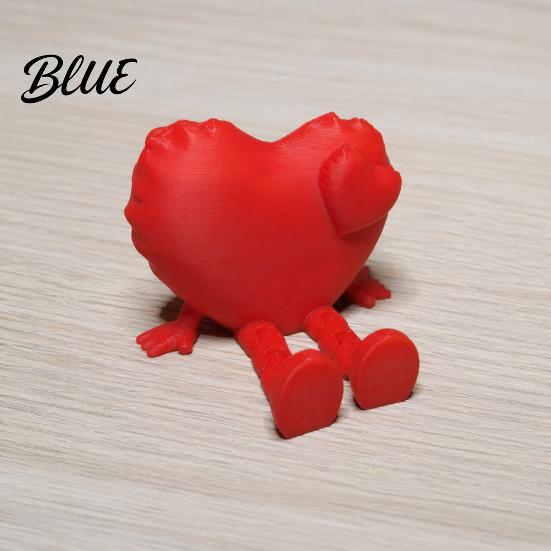 Love Heart Decoration Figurine with Articulated Legs 3D Printed Shape Statue