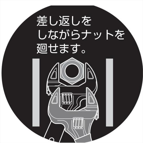 TOP Industrial (TOP) Eco-Wide Thin, Lightweight Wide Adjustable Wrench, HY-30, Opening 8-30mm, Made in Tsubame-Sanjo, Japan, Sealed Package