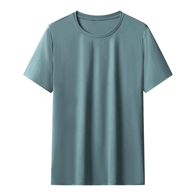 New Summer Ice Silk Traceless Short Sleeves Several Men's Base Casual Sports T-shirt Quick-drying Short Sleeves