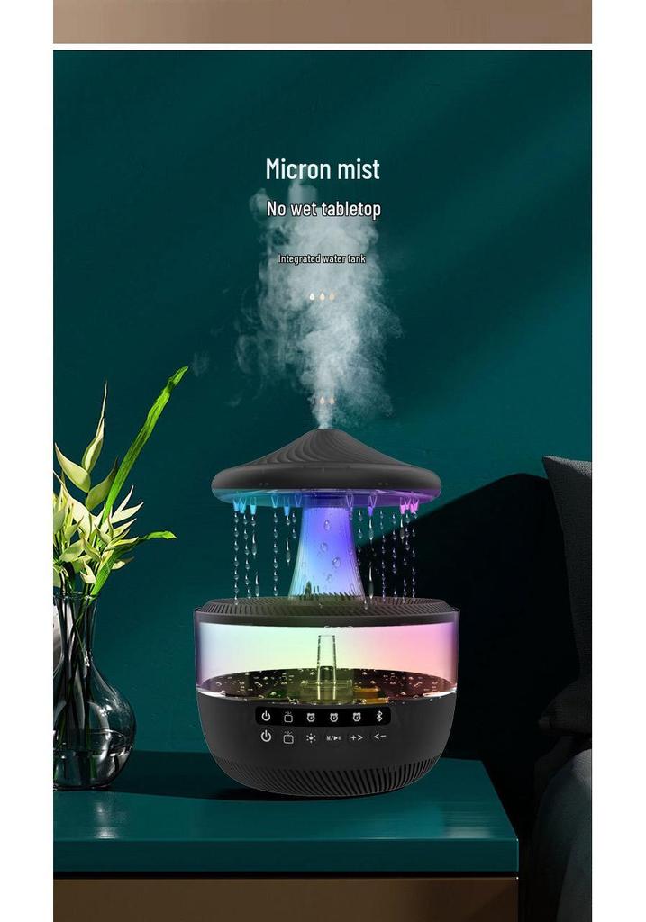 Mushroom-Shaped Rain Cloud Humidifier & Aroma Diffuser with Seven-Color Sleep Light