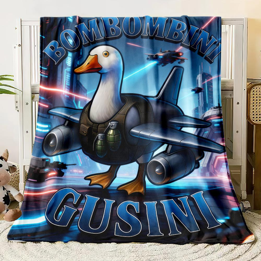 Italian Brainrot AI Generated Animals Plush Thin Blanket Kids Adult Flannel Throw Blanket for Outdoor Super Soft Bedspread Gift