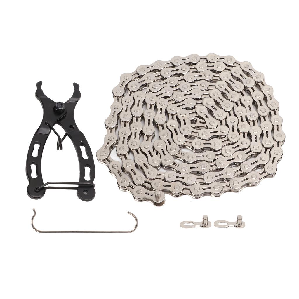Kit Catena Bici 8 Velocità Hollow Leggero con Pinza per Maglie Catena per Mountain Bike Strada