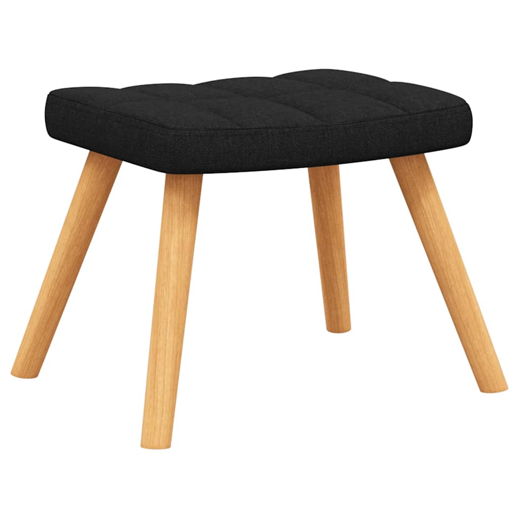 Rocking Armchair with Footstool Black Fabric