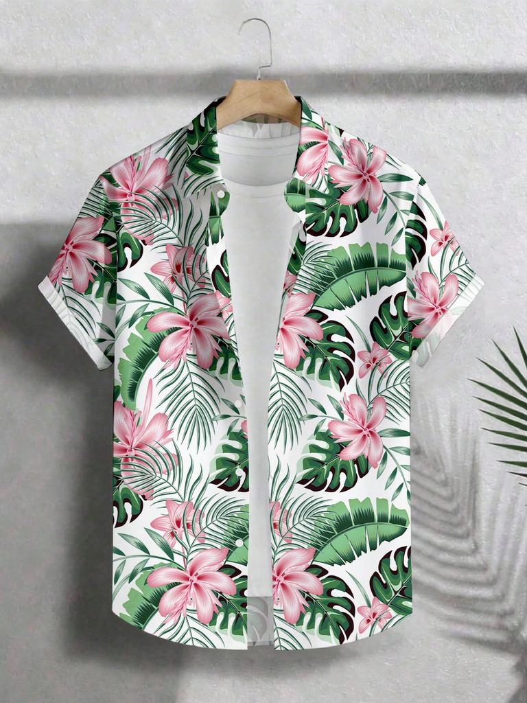 Sommerliches Freizeit-Kurzarmhemd mit Zitronendruck, trendy und vielseitig.