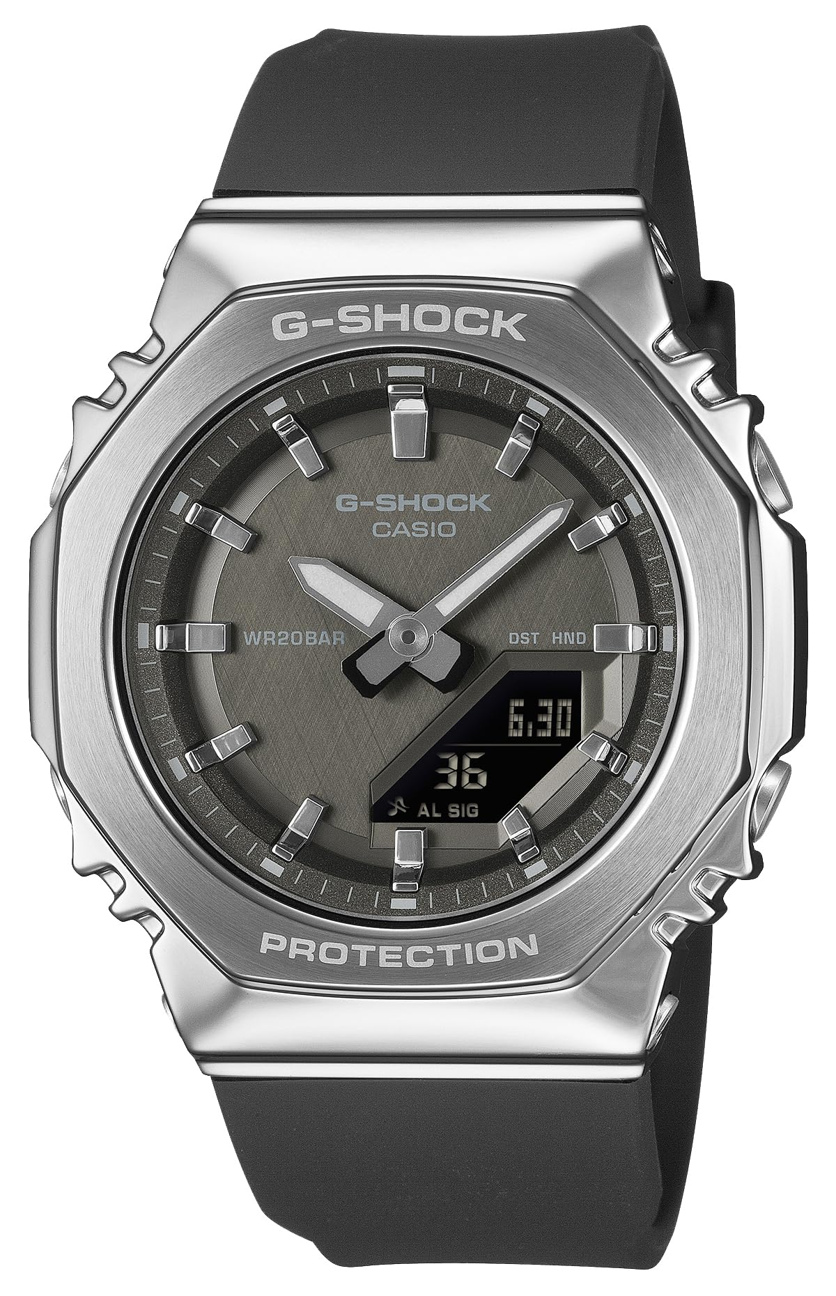 

Casio Watch with Metal Made with Environmentally Friendly Materials G-Shock GM-S2110-1A1JF Women s Silver/Black Cover,