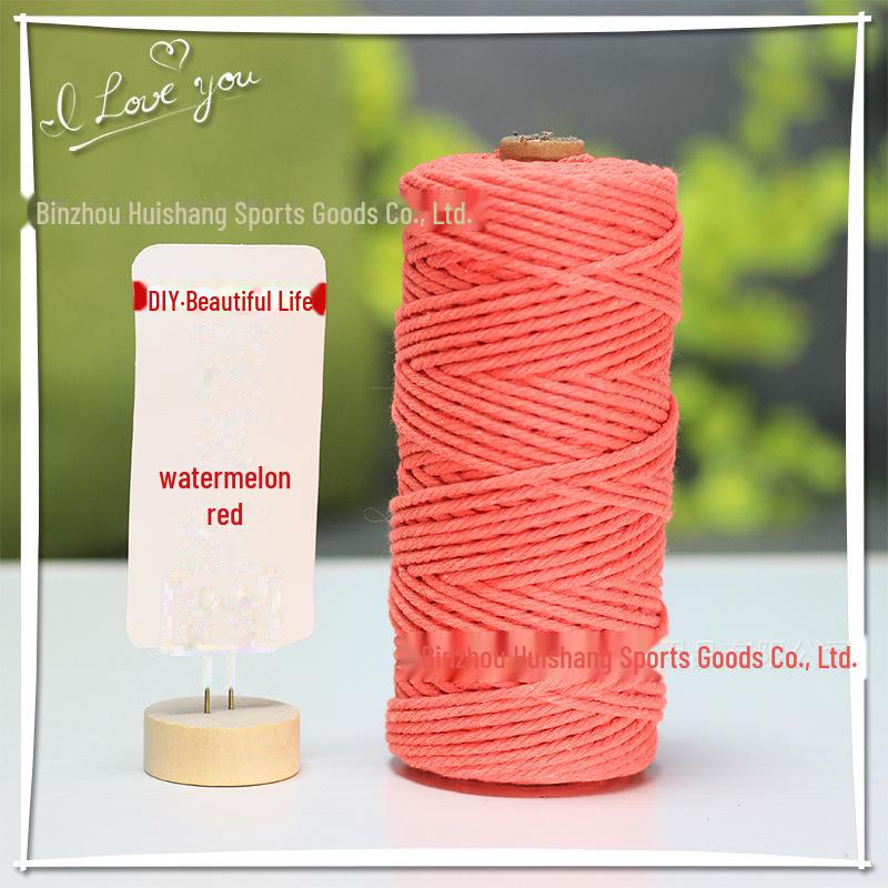 3 mm, 4 mm, 5 mm farbiges geflochtenes Baumwollseil für selbstgemachte und handgefertigte Wandteppiche, Geschenkdekoration, Hüte