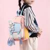New Fashion Color Matching Children School Bags Cute Cartoon Casual Nylon Girl Baby Backpack Lightweight Reduce Burden Kindergarten Book Bag