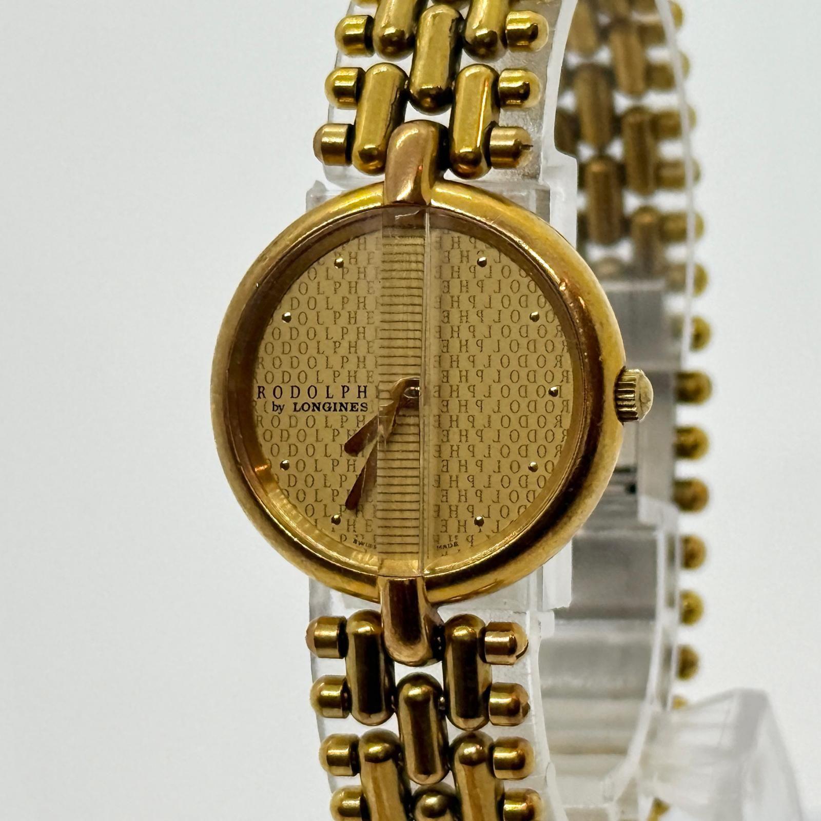 Used LONGINES RODOPHE Rudolph 500975 Gold QZ Ladies Watch Working Item
