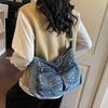 Vintage Large Capacity Denim Messenger Bag Women's Shoulder Crossbody Bag