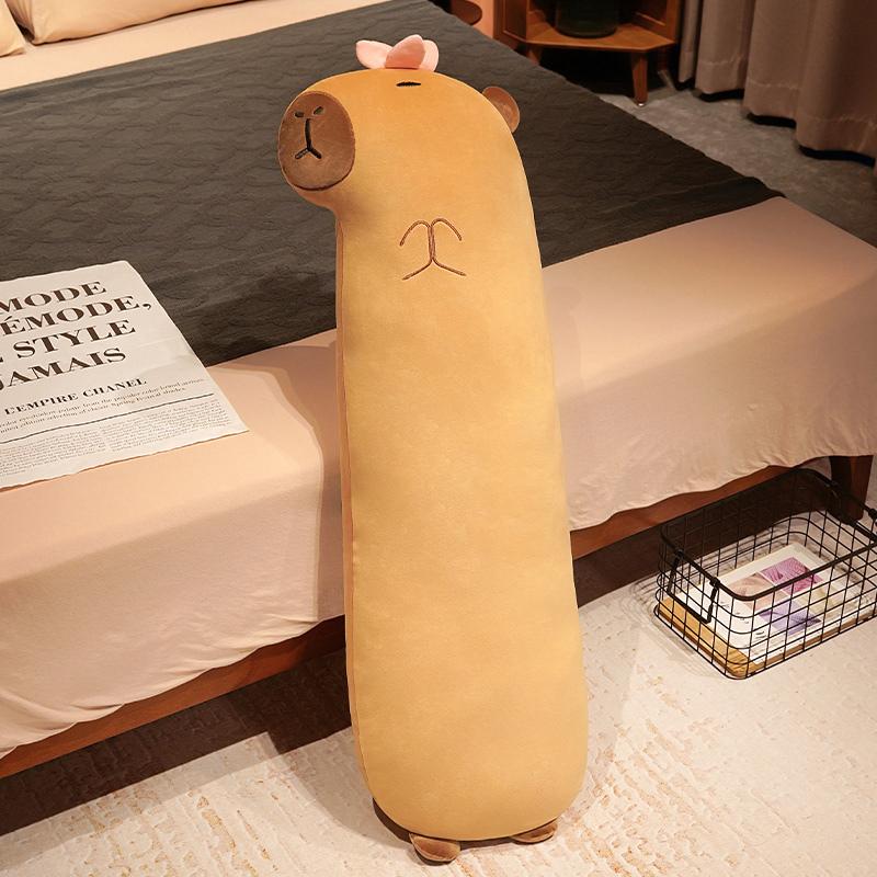 

Non-Toxic Brown Capybara Long Sleeping Pillow Doll Plush Animal Cute Plushie Stuffed Peluche Toy Present 95cm