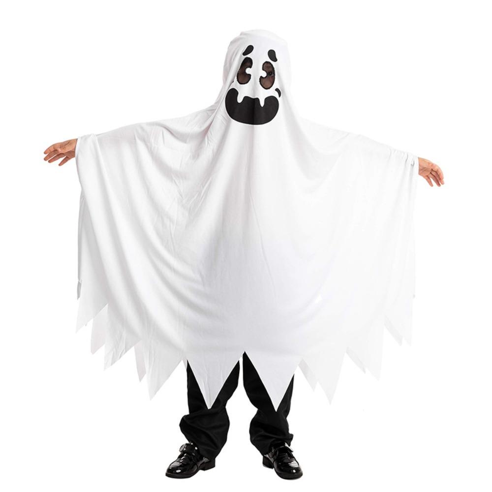 White Halloween Cloak Cape Child Adult Halloween Costumes Cute Ghost Costume Cape  All Saints' Day