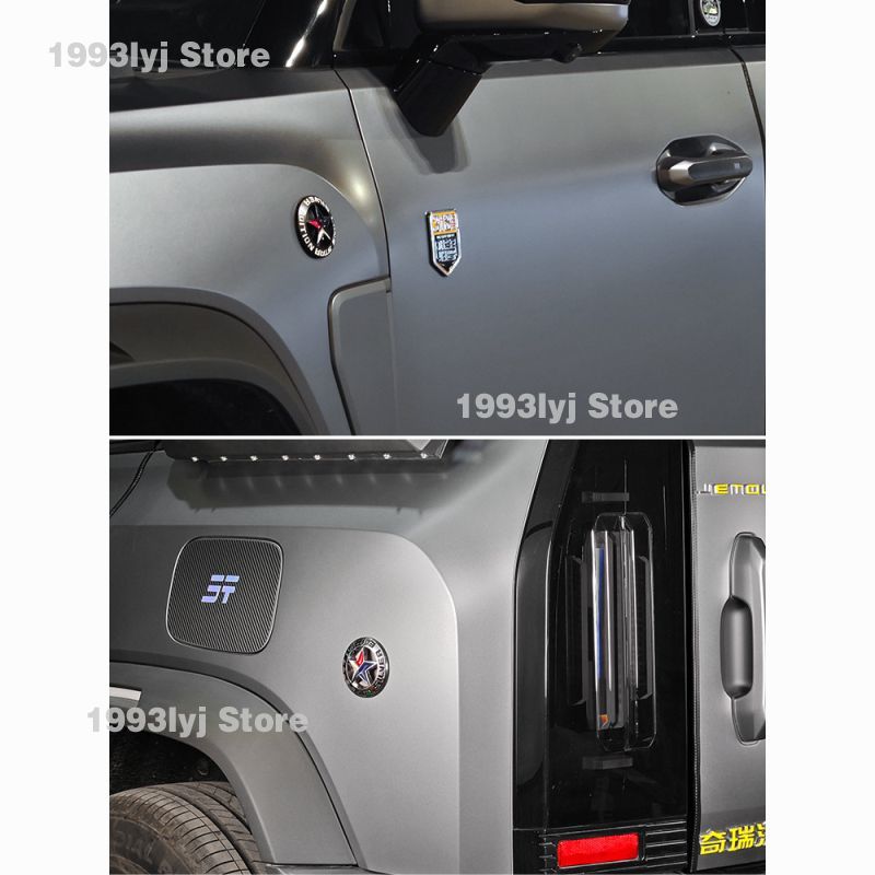 Car Styling 3D Decorative Metal Alloy Adhesive Emblem Trunk Badge Fender Sticker Body Decal For Chery Jetour T1 Traveller T2