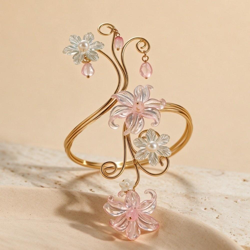 Bracelet Armlet Floral Ajustable Manchette de Bras Creuse Mode Manchette de Bras Supérieur Bracelet Pour Femmes