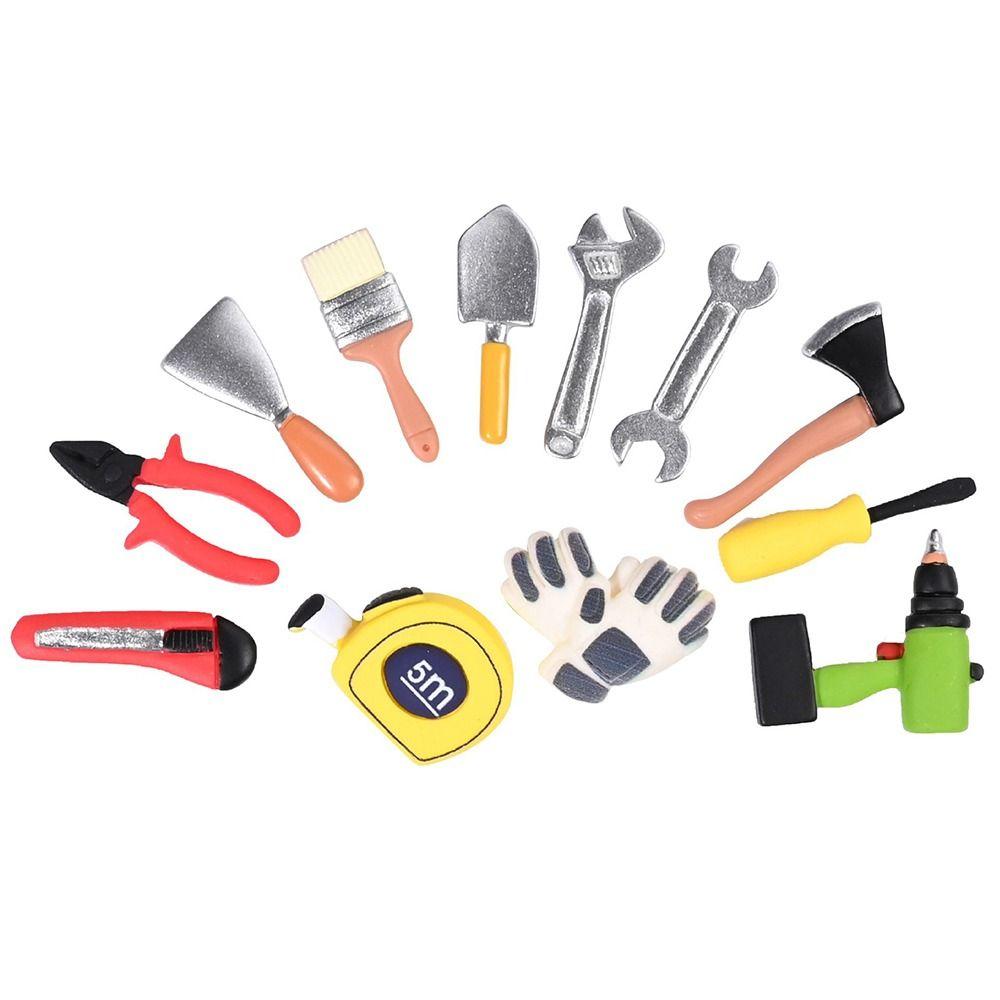 14PCS Resin Dollhouse Repair Tool Mixed Pattern Miniature Simulated Pliers Doll House