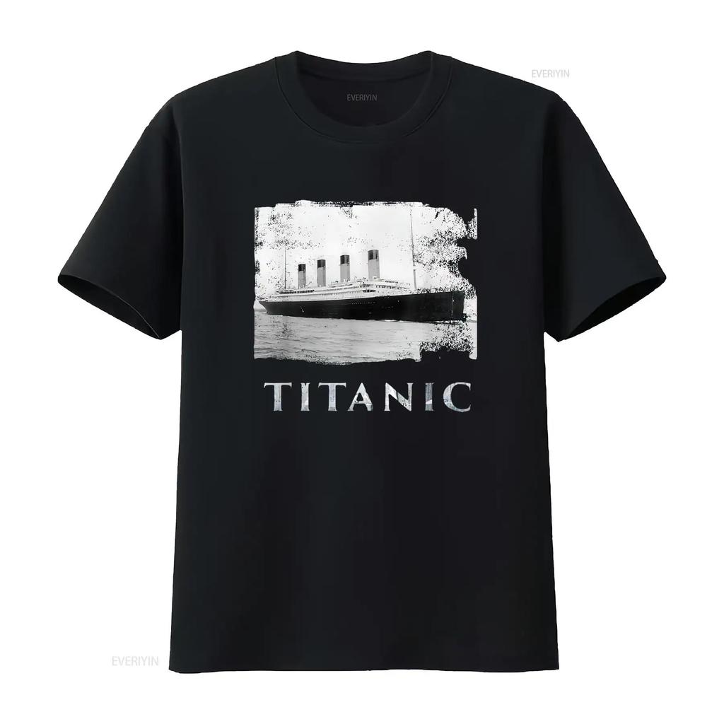 Titanic Sinking History Womens T Shirt Black vintage Washed Breathable fashion Stretched Comfortable graphic Casual Stylish
