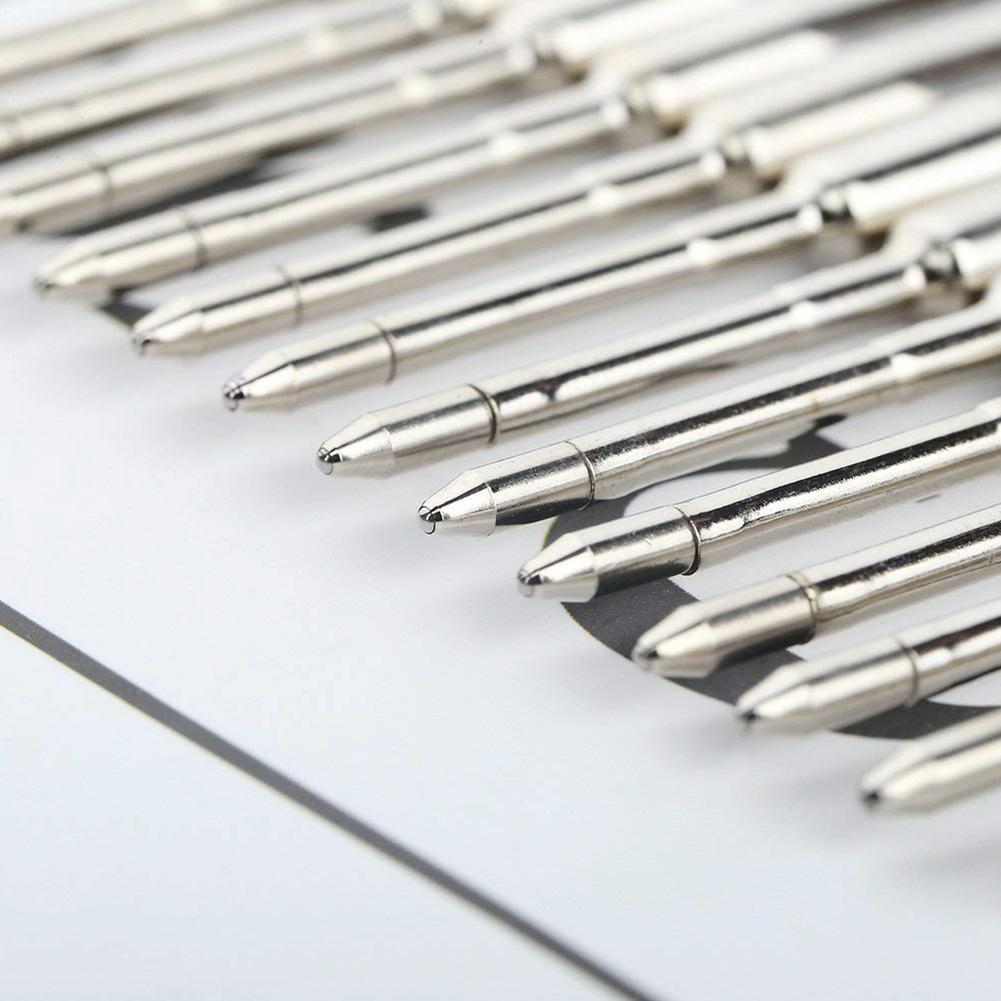 10pcs Full Metal Core 9.8cm Short Blue and Black Ink Refill Replacement School Supplies Office Accessories office stationery