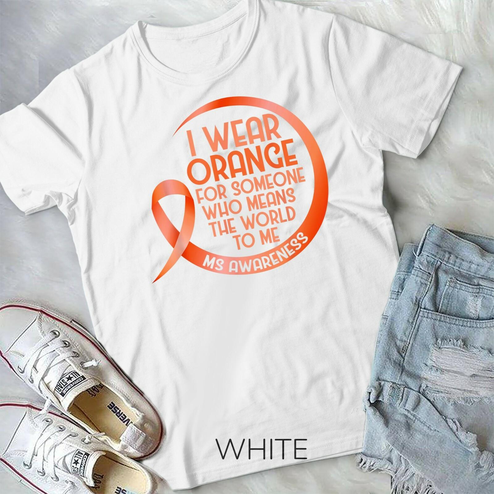 I Wear Orange For Someone MS Multiple Sclerosis Awareness Unisex Youth T-shirt M