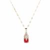 18K Gold Plated Red Lucky Pixiu Titanium Steel Necklace for Women - Trendy Clavicle Fashion Accessory