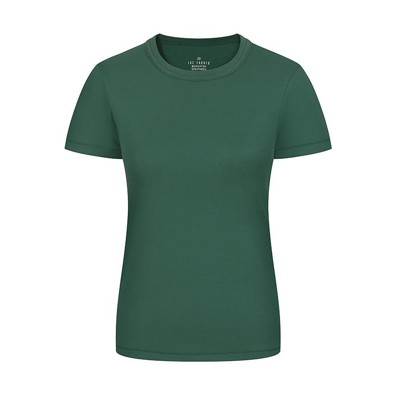 Reines Baumwoll-Kurzarm-T-Shirt für Damen Neues Lässiges Taillenbetontes Halbarm-Damen