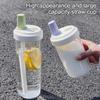 Drinkware Plastic Straw Cup Transparent Straigh Drinking Water Bottle Large Capacity Water Cup Bubble Tea Coffee