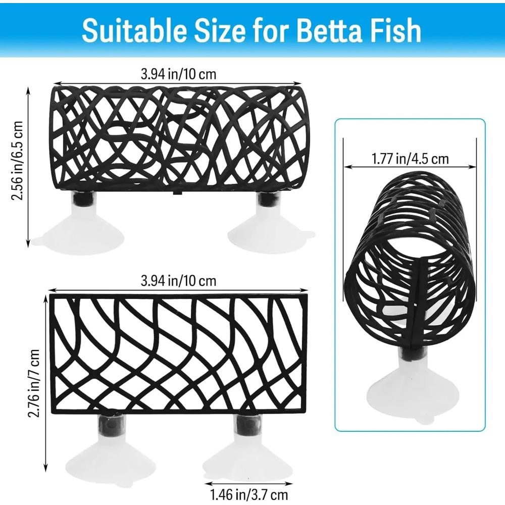 Betta Fish Hideout Cave with Hammock Bed Hollow Tunnel Fish Tank Accessories Aquarium Decorations for Crayfish Shrimp Small Fish