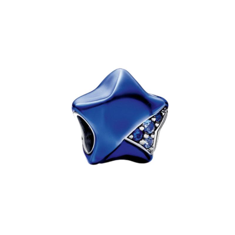 New 2024 925 Sterling Silver Plated Blue Pave Series Star Owl Butterfly Moon Pendant Diy Jewelry Bead Fit European Bracelet