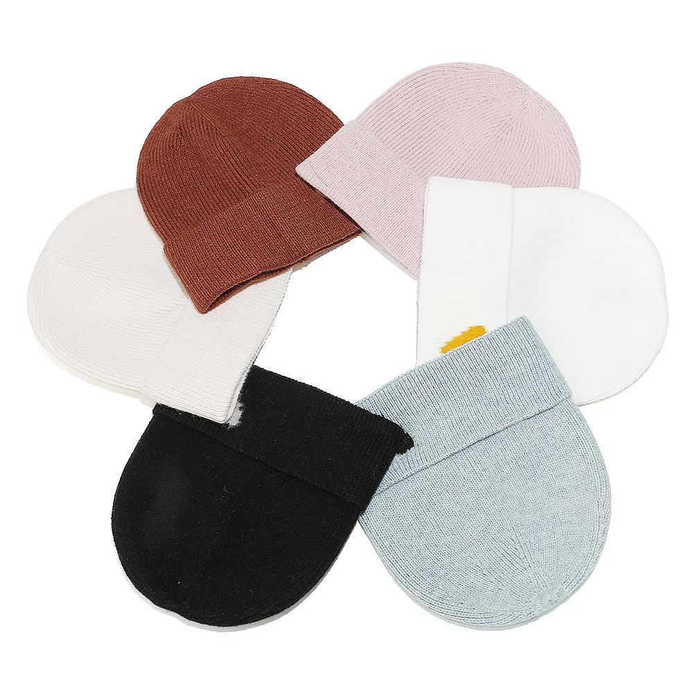 Temu autumn and winter wool hat women's solid color pullover hat ear protection warm cold hat love knitted hat couple