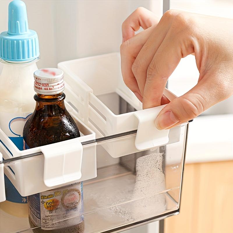 Refrigerator Storage Shelf Used For Side Door Storage Partition Retractable And Expandable Shelf Kitchen Bottle Rack Organizer