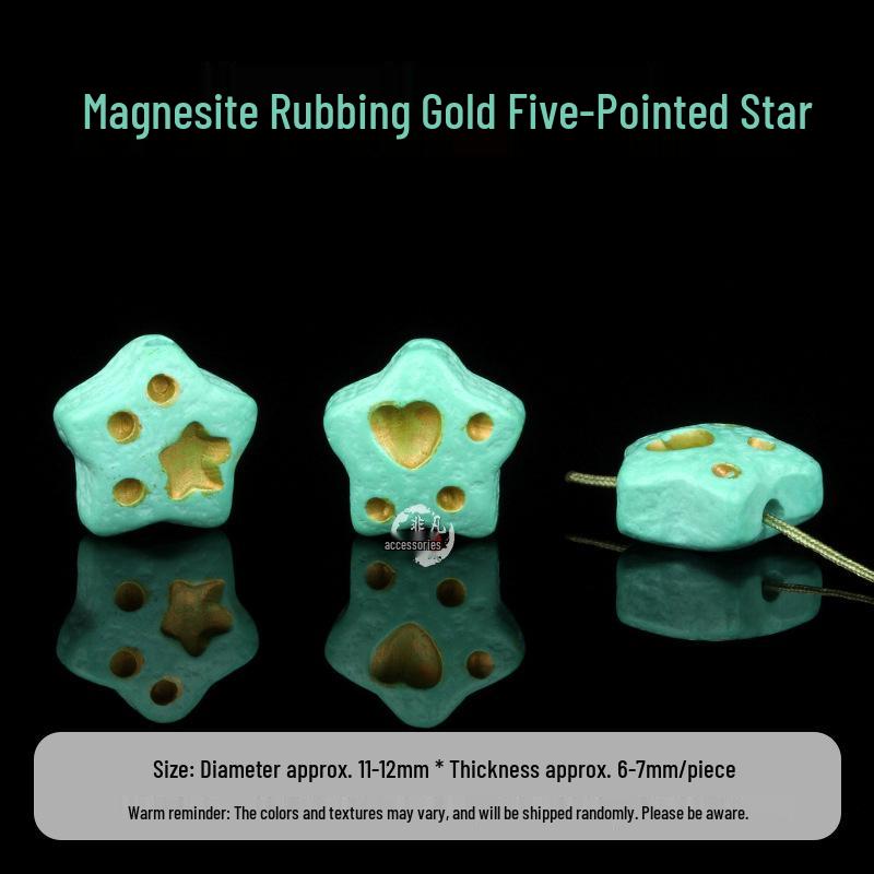 Gold-Plated Magnesite Turquoise Star Beaded Bracelet Craft Material