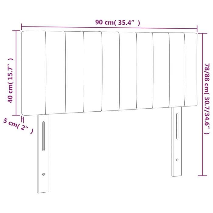 VidaXL Tête de Lit à LED Meuble de Chambre à Coucher Accessoire de Lit Simple Tête de Cadre de Lit Intérieur Crème 3121837