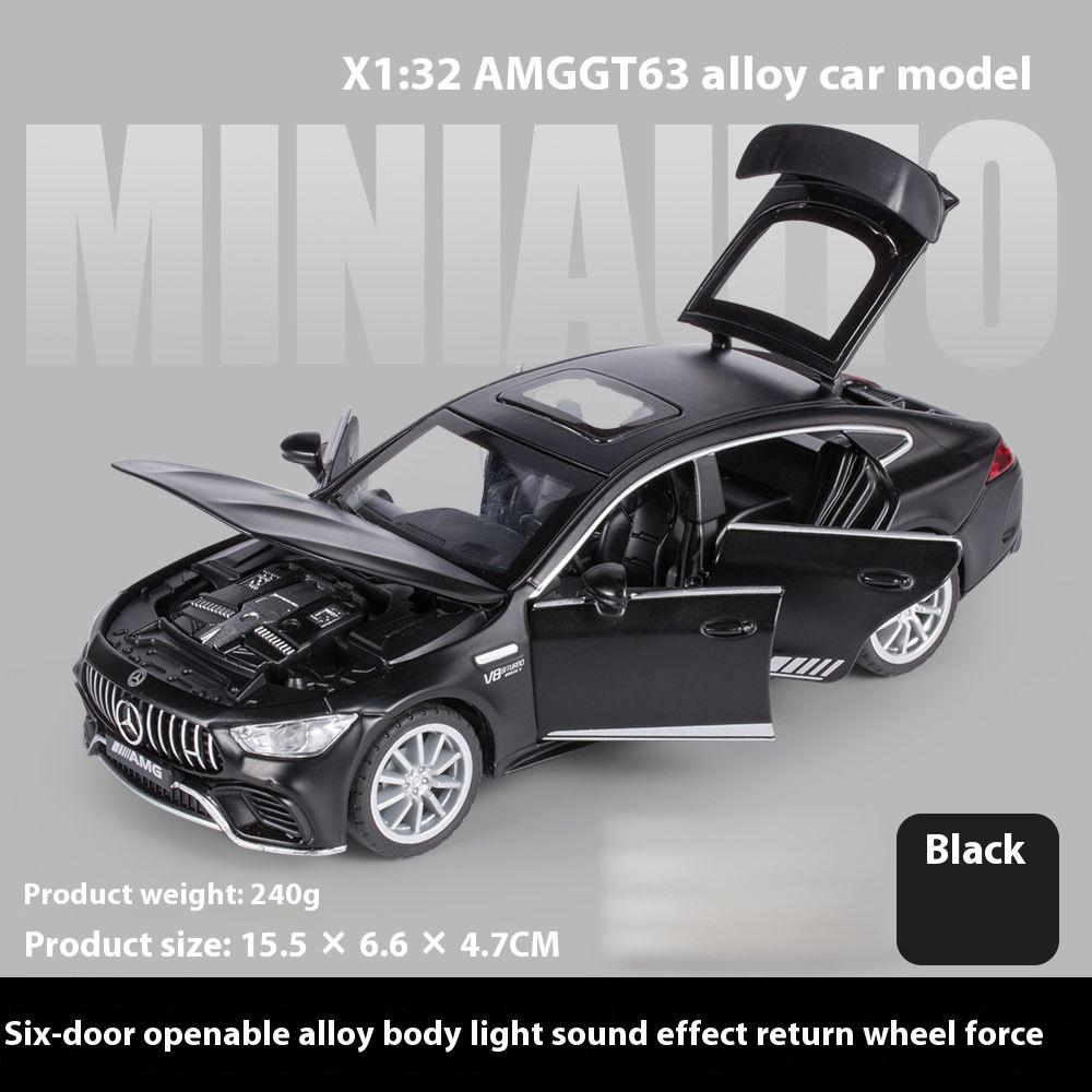 

1:32 Mercedes Benz AMG GT63 Sports Car Alloy Diecast Car Model Sound Light Pull Back Toys Ornaments Gift For Children Collect чорний